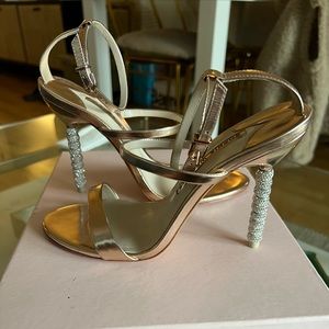 Like New - Sophia Webster Rose Gold Rosalind Crystal Sandal - Size 38